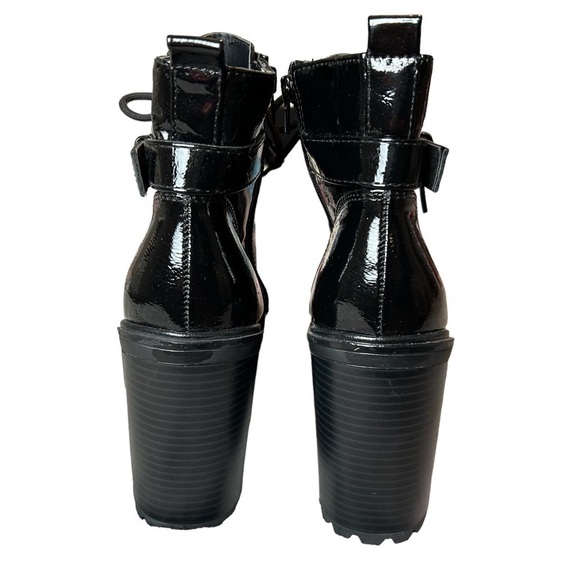 GBG Los Angeles Sammie Black Lace Up High Heeled Platform Boot Sz.8 - Picture 7 of 12